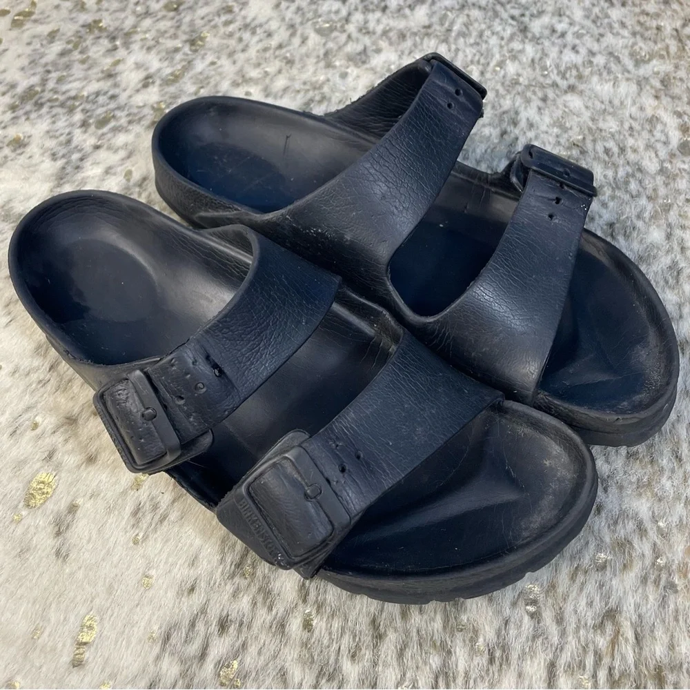 Birkenstock Black Rubber Mens Sandals Size 41 (US Size 8-8.5)‎